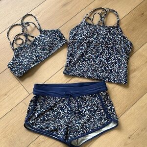 Athleta Girls 3 piece bathing suite XL/14